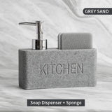 CleanMate Duo – Distributeur de Savon avec Support Éponge Intégré