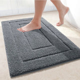 Tapis de Bain Microfibre Velours Double Cadre Premium – Antidérapant Absorbant | Confort Doux | Séchage Rapide