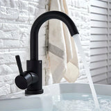 Robinet de lavabo en acier inoxydable avec mitigeur eau chaude et froide finition noire ou brossée