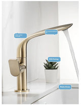 LumiBath – Robinet de Lavabo Pivotant en Laiton et Acier Inoxydable