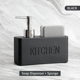 CleanMate Duo – Distributeur de Savon avec Support Éponge Intégré