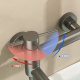 Mitigeur mural pour baignoire avec bec pivotant et douchette – Robinet de bain en acier inoxydable avec eau chaude et froide