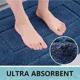 Tapis de Bain Microfibre Velours Double Cadre Premium – Antidérapant Absorbant | Confort Doux | Séchage Rapide