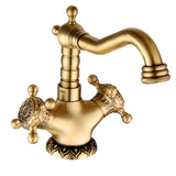 BronzeÉlégance – Robinet de Lavabo Gravé en Laiton Vieilli