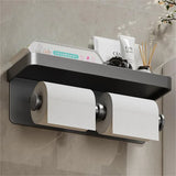 SmartShelf Élégance – Porte-Papier Toilette en Aluminium avec Étagère pour Smartphone