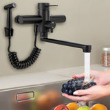 Robinet de Cuisine Mural AquaFlex avec Douchette Latérale