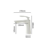 Robinet de lavabo en laiton blanc à effet cascade avec mitigeur eau chaude et froide