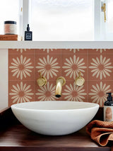 Stickers de Carrelage Autocollants – Lot de 10 Pièces Style Bohème Terracotta