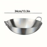 ProWok – Grand Wok en Acier Inoxydable avec Doubles Poignées