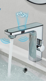 Aqualis TouchFree – Robinet Automatique à Capteur Infrarouge pour Lavabo avec Affichage Digital