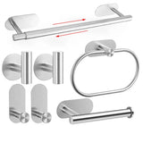 Set de Salle de Bain EasyStick en Acier Inoxydable – Porte-Serviettes et Accessoires Auto-Adhésifs