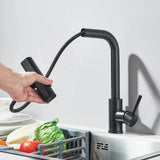 Robinet de cuisine design avec douchette extractible et bec cascade pivotant