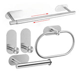 Set de Salle de Bain EasyStick en Acier Inoxydable – Porte-Serviettes et Accessoires Auto-Adhésifs
