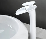 Robinet de Lavabo Cascade Blanc Moderne à Commande Unique