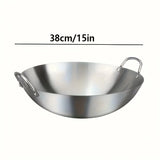 ProWok – Grand Wok en Acier Inoxydable avec Doubles Poignées