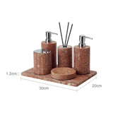 Ensemble de Salle de Bain Travertin Rouge
