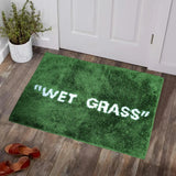 Tapis Décoratif - Herbe Douce – Paillasson Vert Effet Gazon Ultra Doux et Antidérapant