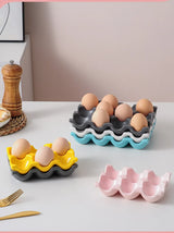 Range-Œufs en Céramique Élégance – 6 ou 12 Compartiments pour Cuisine et Réfrigérateur