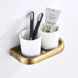 Prestige Vintage – Ensemble d’Accessoires Salle de Bain en Laiton Antique avec Porte-Brosse WC