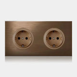 Interrupteur et Prise Murale Vintage CoffeeStyle – Brun avec LED Indicatrice (220V)