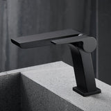 NoirCascade Gun Metal – Mitigeur Lavabo Cascade en Laiton avec Finition Gris Anthracite