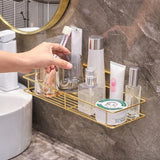 Support Mural pour Gobelets de Bain – Porte-Gobelet Noir et Doré Auto-adhésif pour Salle de Bain