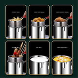 CrispMaster – Set de Friture Profonde en Acier Inoxydable 304 Économiseur d’Huile