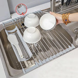 DryMate – Égouttoir Pliable en Acier Inoxydable pour Cuisine