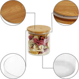Ensemble de Bocaux Alimentaires en Verre avec Couvercles en Bois – Conservation Hermétique | Rangement Cuisine Moderne