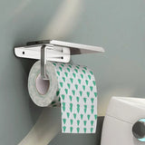 SmartShelf Élégance – Porte-Papier Toilette en Aluminium avec Étagère pour Smartphone