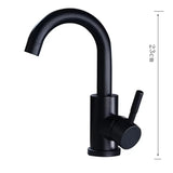 Robinet de lavabo rotatif en acier inoxydable finition nickel noir avec levier unique