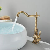 HeritageFlow – Robinet de Cuisine Rétro en Bronze Antique avec Bec Extractible et Pivotant