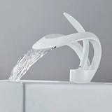 CascadePure – Mitigeur Lavabo Effet Cascade Blanc Moderne