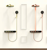 Colonne de douche thermostatique encastrée en laiton – Ensemble haut de gamme avec pomme de douche effet pluie