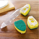 Brosse Vaisselle avec Distributeur de Liquide – Éponge Intégrée et Têtes Rechargeables