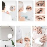 ClariView Miroir de Maquillage LED 10x – Compact, Portable avec Ventouse
