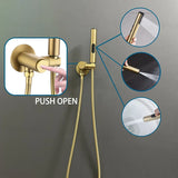 AquaFusion 3-en-1 – Robinet Bidet Mural avec Douchette Hygiénique en Laiton