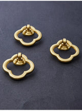 Boutons de Meuble Vintage Trèfle en Laiton