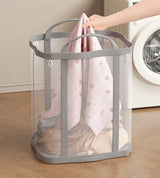 Panier à Linge Pliable Grande Capacité en Maille Respirante