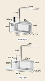 CleanMaster SoapStation 5-en-1 – Distributeur Multifonction avec Support Éponge et Torchons