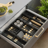 Organisateur de Tiroir Extensible SlideDry – Panier Réglable pour Vaisselle et Ustensiles de Cuisine