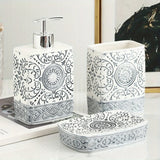 BohoCharm – Set de Salle de Bain 4 Pièces en Céramique Vintage