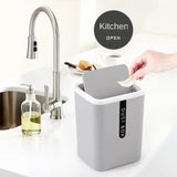 Mini Poubelle de Table Compacte avec Couvercle Basculant