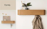 Porte-Manteaux Murale ArcModerne avec Étagère et Crochets Discrets – Bois & Métal