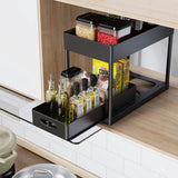 Organisateur Coulissant Extensible 2 Niveaux – Rangement Sous Évier avec Paniers, Crochets et Gobelet