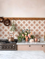 Stickers de Carrelage Autocollants – Lot de 10 Pièces Style Bohème Terracotta