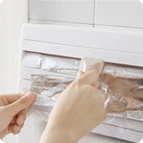 Support Multifonction 4-en-1 pour Cuisine– Organiseur Mural avec Porte-Rouleaux, Distributeur, Étagère et Coupe-Film