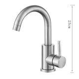 Robinet de lavabo rotatif en acier inoxydable finition nickel noir avec levier unique