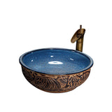 Vasque ronde en céramique avec robinet – Design moderne et élégant