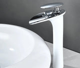 Robinet de Lavabo Cascade Blanc Moderne à Commande Unique